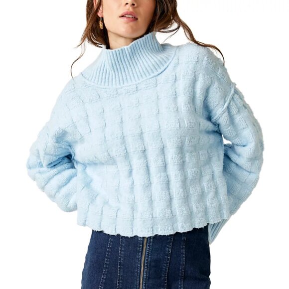 We The Free Sweaters - We The Free Soul Searcher Sweater Baby Blue Size Small Petite
